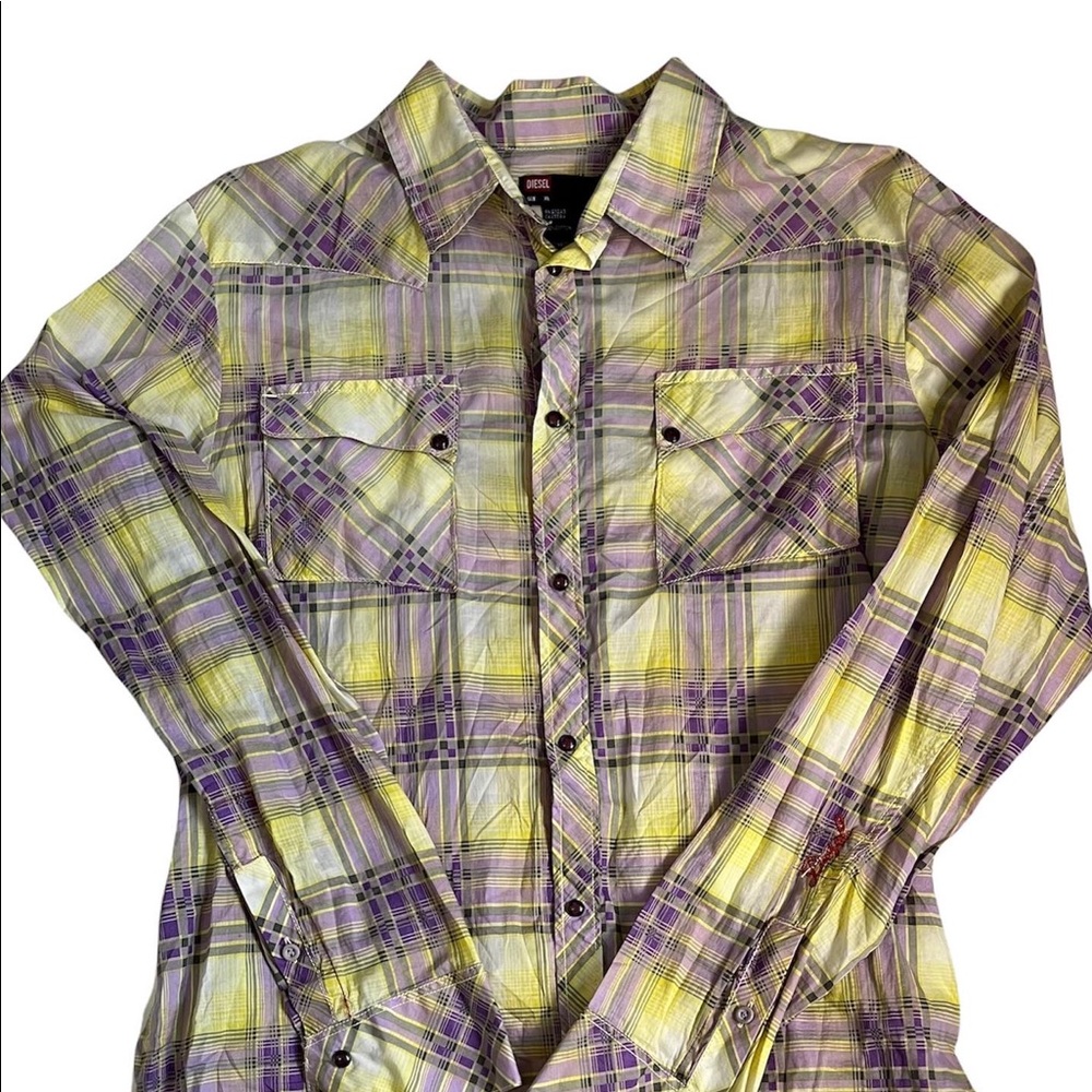 Diesel western style shirt snap buttons mens size XL